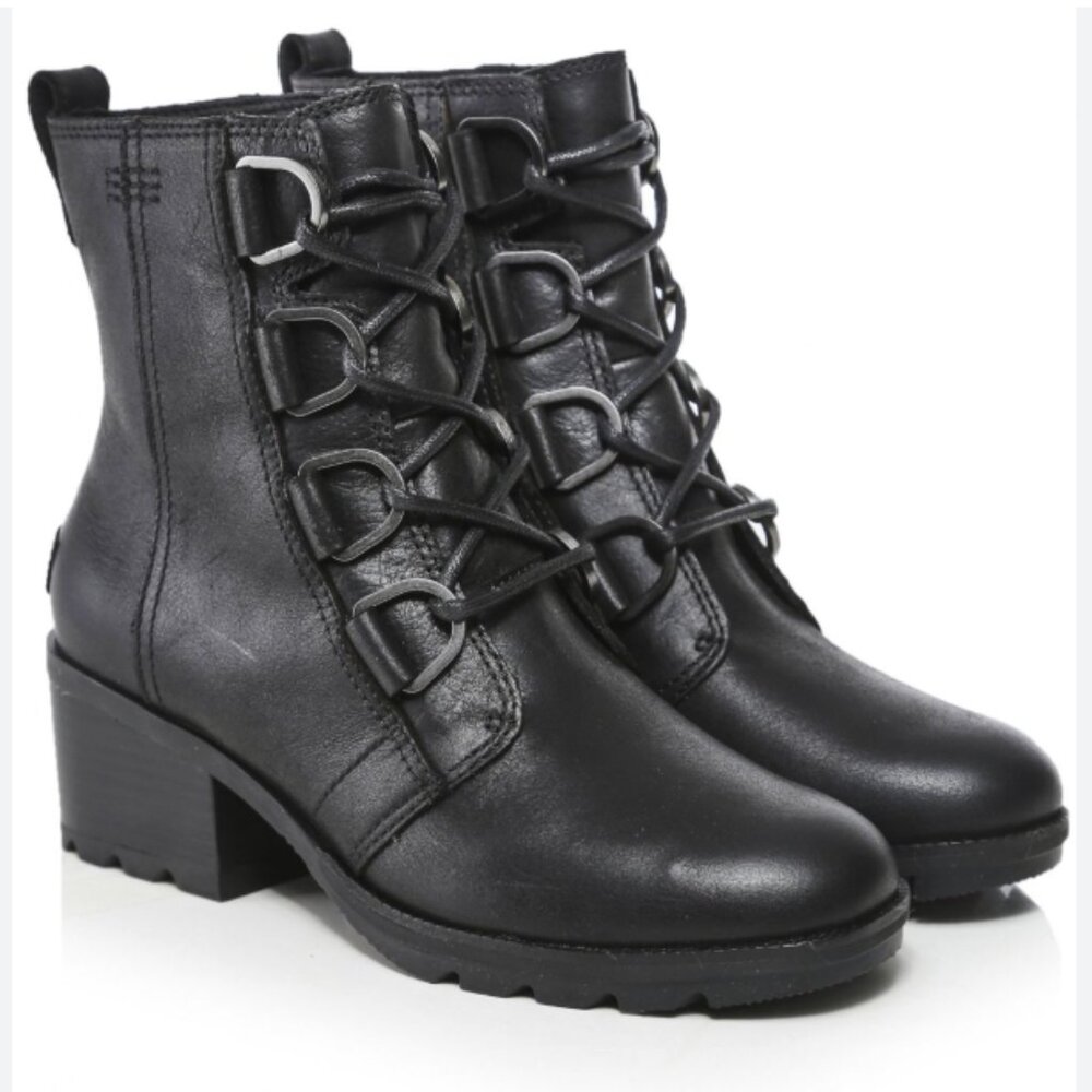 Sorel Cate Waterproof Lace-Up Boot - Size 7 - Black